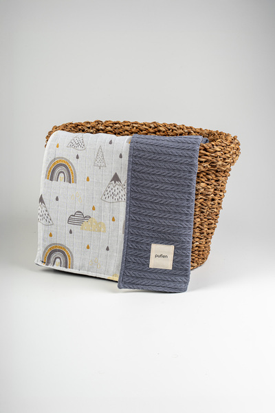 pufien بطانية أطفال موسلين بيكيه مزدوجة الاتجاه مقاس 100 × 140، بطانية أطفال ...