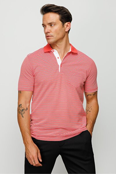 Desen Triko Men's Mercerized T-shirt Red