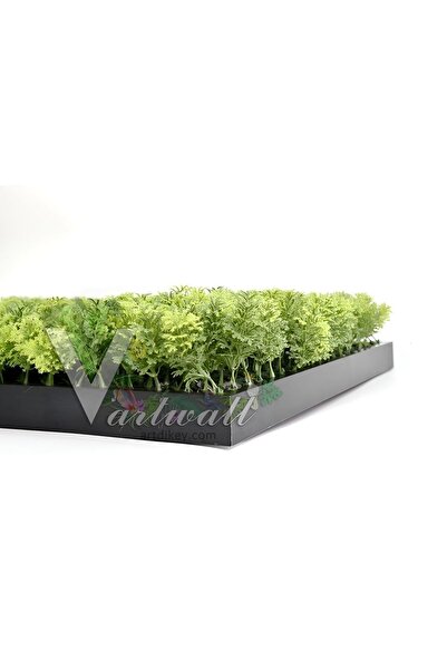 grassplast V.artwall Yapay Çiçek Hazır Dekoratif Siyah Çerçeveli Duvar Tablo Yeşil 50x100 Cm.