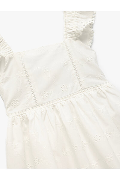 Koton Бавовняна сукня на бретелях з квадратним вирізом Brodeli