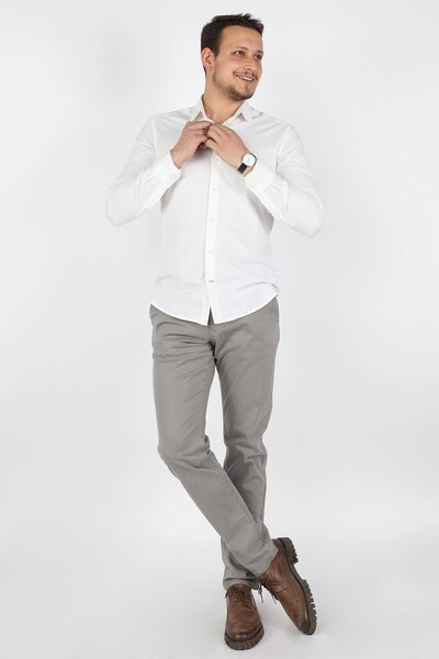 BALİNS Erkek Fleto Cep Gabardin Pantolon Gri