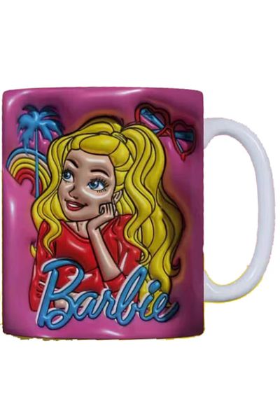OEM Cana albă personalizată „BARBIE”, INOVATIX®️. 330 ml