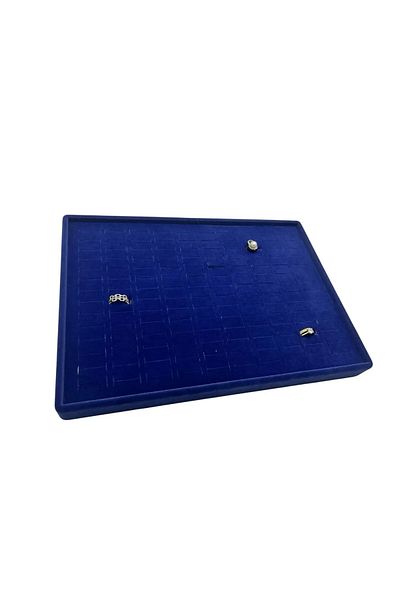 MeGass Dekor Suede Fabric Navy Blue Color Westernized 34-24 cm Drawer Ring Table Stand