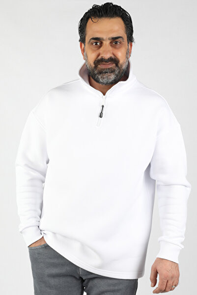 BALİNS Unisex Turtleneck White Sweatshirt