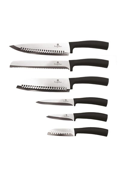Berlinger Haus Stainless Steel Knife Set 6 Pieces Matte Black Collection