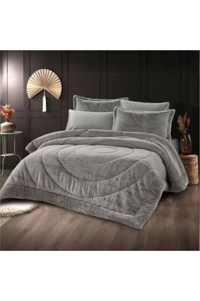 Feather Emma Fur Bedspread Set, 6 Pieces - Fixed Fill