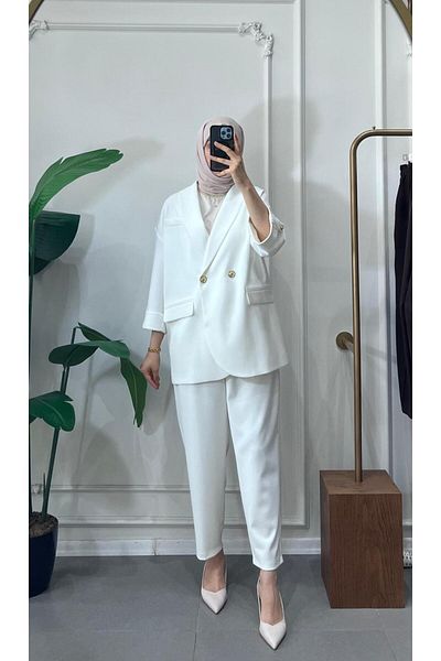 Ghisa Gold Button Detail Blazer Jacket