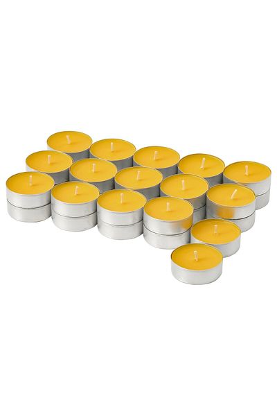 IKEA SVARTOXBÄR Mimosa Scented Tealight Candles, Yellow, 3.5 hrs Burn Time, 30 Pack