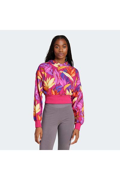 adidas Women's Pink Sweatshirt Farm Hoodie Jd6283