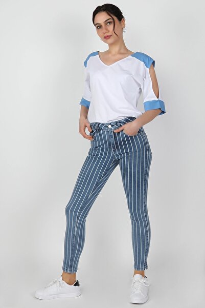 BALİNS Pantaloni drepți cu dungi pentru femei - Design cu dungi