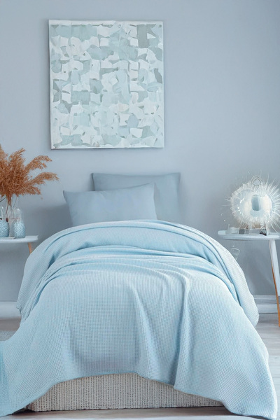 UPSTYLE Ecocel Pike Örtü Tek Kişilik 160x230cm Karde BebeMavi