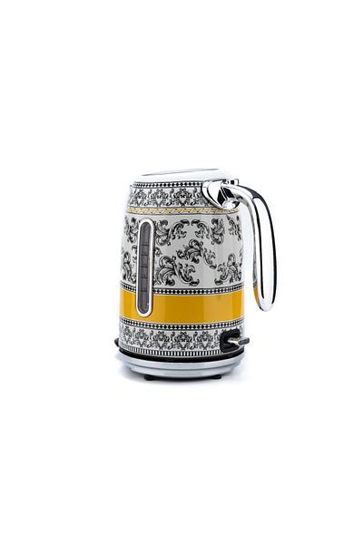 Berghoff Gem Royal Margery 1.7 Liter Yellow Black Patterned Kettle