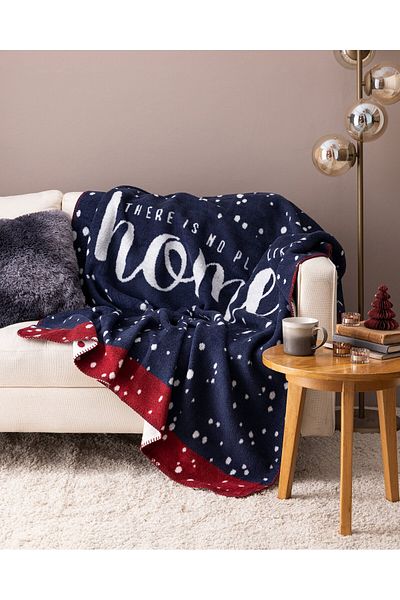 Madame Coco Vannes Baumwoll-Jacquard-TV-Decke – Marineblau