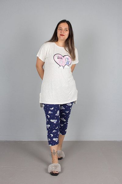 Truva XXL Plus Size Women's Clothing Capri Pajamas Suit