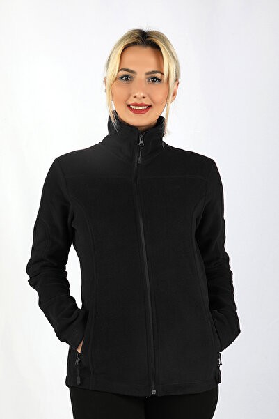 BALİNS Polar Kadın Kol Fermuarlı Sweatshirt Siyah