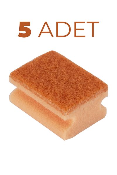 EverKlean 5-Piece Corrugated Orange Economical Nail Protection Dish Sponge