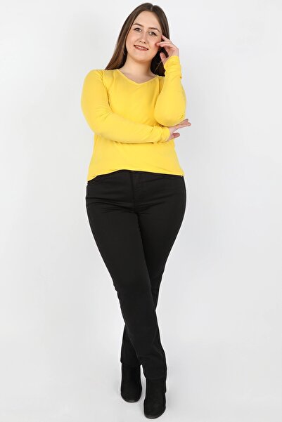 BALİNS Kadın Büyük Beden Gabardin Pantolon Siyah