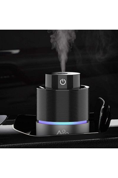 COOYA Car Diffuser, 200ml USB Quiet Car Mist Humidifiers, with 7 Color LEDs Night Light