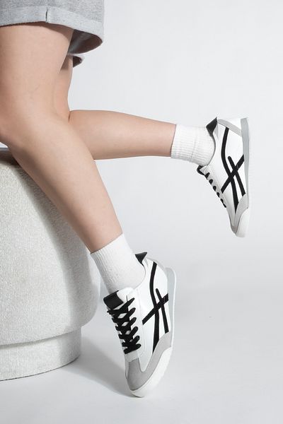 Marjin Damen Sneaker Schnürschuhe Fiyen Weiß
