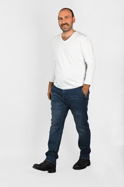 BALİNS Erkek Büyük Beden Fleto Cep Kot Pantolon 3ja/5889