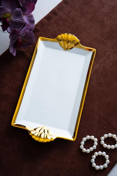 ACAR Arven Rectangular Gold Presentation Tray - 33 cm