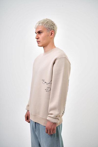 Respire Μπεζ Btween Written Printed Oversize Φούτερ