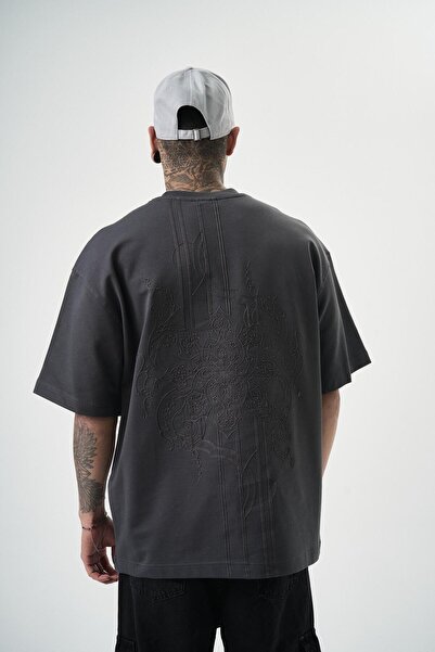 Respire Ανδρικό T-Shirt Oversize Smoked Embroidery Detail