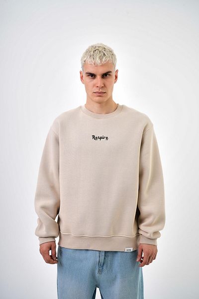 Respire Φούτερ Rustic Oversize - Μπεζ - Ανδρικό Ύφασμα