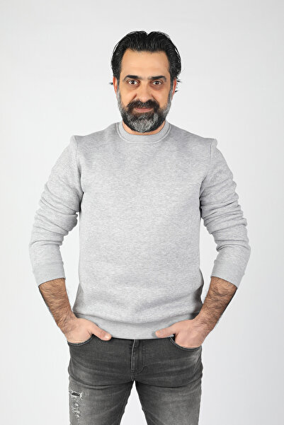 BALİNS Men's Gray Sweatshirt - Crew Neck and Rib