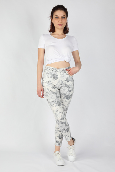 BALİNS Kadın Baskılı Pantolon Gri