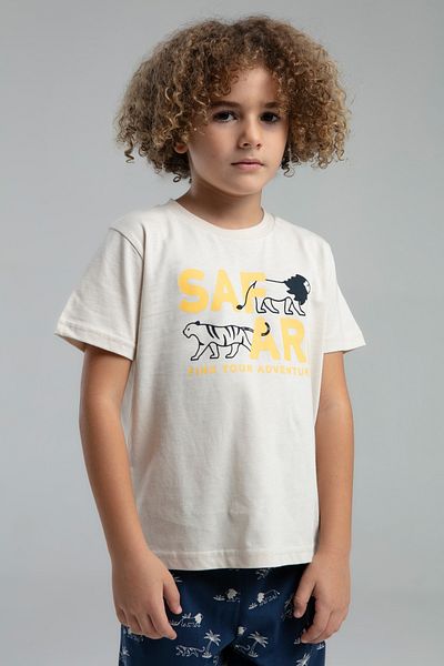 Rolypoly Boy's Safari Printed Short Sleeve Capri Pajama Set