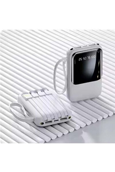 HZL 10000mAh 20W Compact Hafif Taşınabilir Powerbank Type-C Lightning USB Kablolu