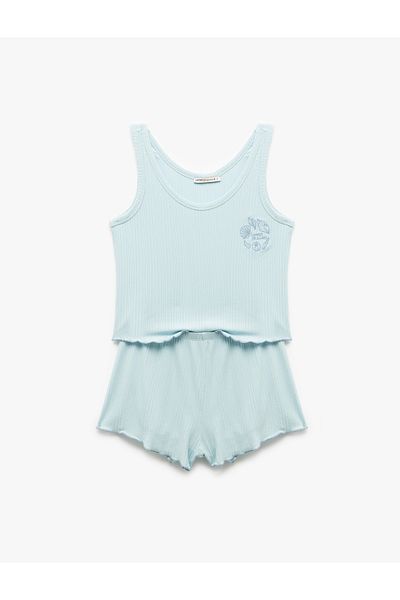 Koton Set de pijamale modal cu bretele și pantaloni scurți cu gât în ​​U
