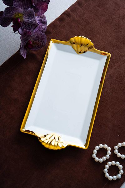 ACAR Arven Rectangular Gold Presentation Tray - 33 cm