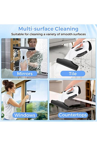sharpdo Convenient Window Cleaning Tool with Ergonomic Handle for Walls/Mirrors/Glass/Countertops