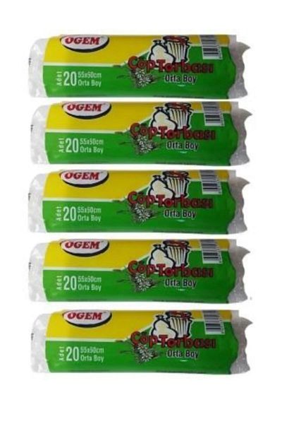 Pc Premium Center 55X60 cm 30 Lt Rolls 5 Pack of 20 Medium Size Garbage Bags