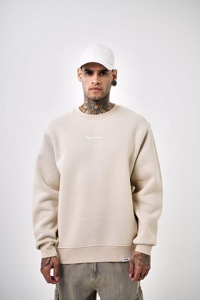 Respire Ανδρικό δώρο γραπτό Oversize Φούτερ Μπεζ
