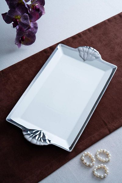 ACAR Arven Rectangular Silver Presentation Tray - 45 cm