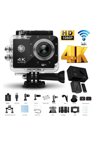 JUNGLEE Wifi Li Aksiyon Kamera 4k Ultra Hd 1080p Spor Dalış Motorsiklet Kask ...