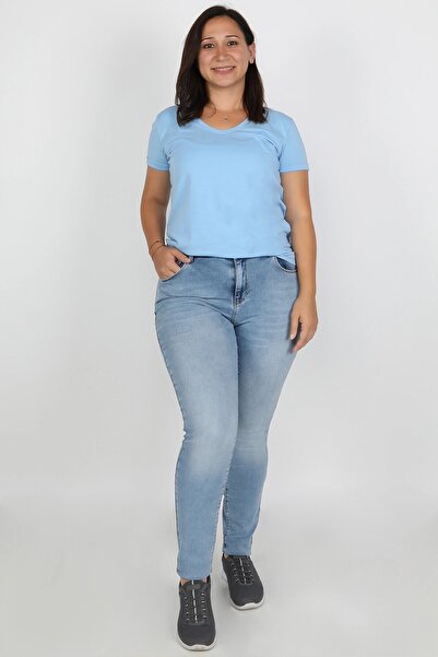 BALİNS Büyük Beden Kadın Jean Açık Mavi