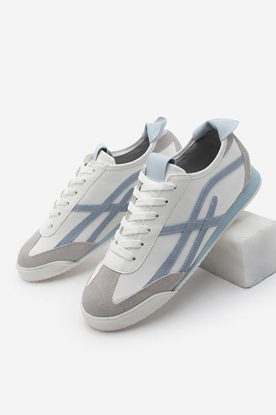 Marjin Tenis de damă - Pantofi sport cu șireturi, culoare albastră
