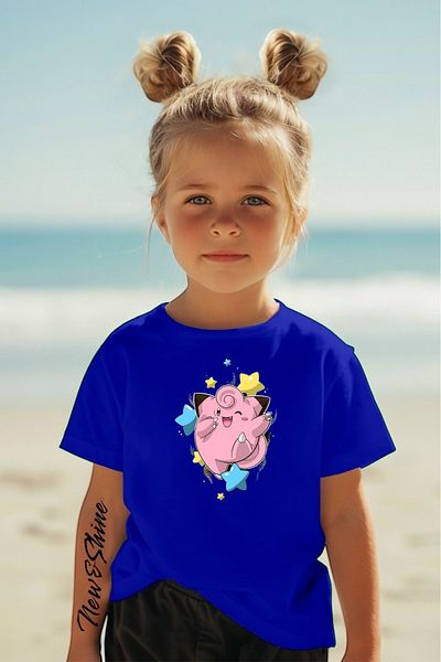 New Shine 1 tricou este un cadou pentru achiziții de 6 și mai sus în coș - Tricou pentru copii supradimensionat cu imprimeu Pokemon Jiggly Puff
