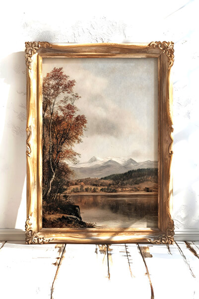 AKSU SANAT Sonbaharın Renkleri Vintage Kanvas Poster - Çerçevesiz Yağlı Boya Kanvas Poster 1PSTR96