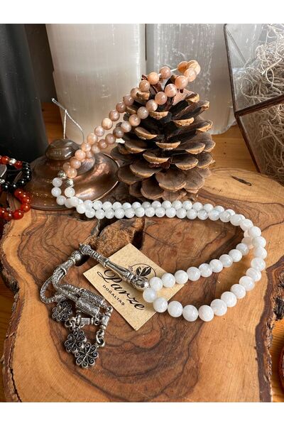 parze doğaltaş 99 de mărgele de rugăciune din piatră a lunii și piatră soarel...