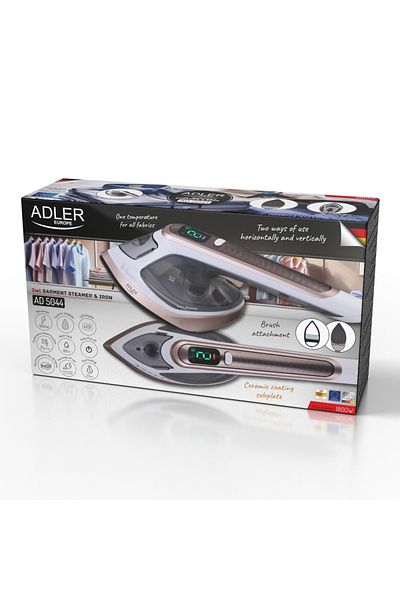 adler Classic and vertical steam iron 2 in 1, Adler AD5044, 1400W, ceramic,
