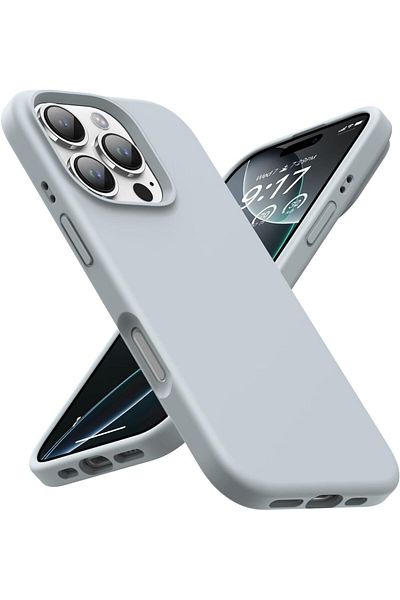 AWH iPhone 16 Pro Max Case:Shockproof Liquid Silicone, Soft Lining, Ultra Slim Protection Blue Gray