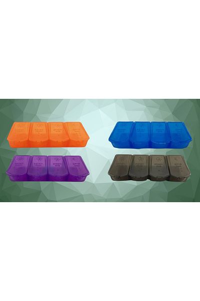 RAJ Daily Medicine Box Set of 4 – Time Divided, Portable Storage Box, Medicine Organizer