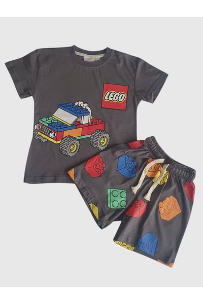 Arya Nisa Kids Boy's 100% Cotton Short Sleeve Printed Top-Bottom Suit