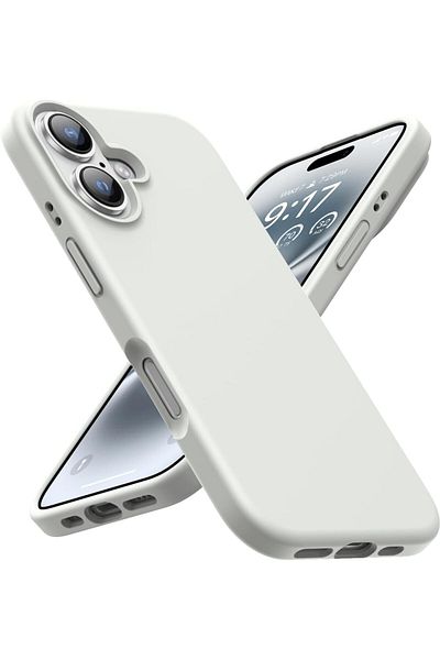 AWH iPhone 16 Case: Shockproof Liquid Silicone, Soft Lining Ultra Slim Drop Protection (White)