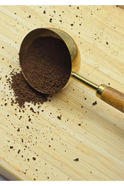 HomeTarz Gold Measuring Spoon Set with Wooden Handle - 2 Coffee Measuring Spoons - 30 + 60 ml